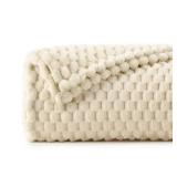 BEDELITE Fleece Throw Blanket for Couch & Bed - 3D Jacquard Decorative Beige Blanket, Super Soft and Cozy Warm Fuzzy Blanket All Seasons Suitable, 50x60Inches Retail $13.81