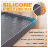 FLATO Waterproof Under Sink Mat 34" x 22" Shelf Liner for Kitchen and Bathroom, Cabinet Protector, Organizers and Storage, Flexible Silicone Drip Tray Retail $19.99