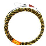 Akuoly Fish Tape 65.6FT Electrical Cable Pulling Rods 6.0mm Diameter, 3 Wires Twisted with Guide Spring, Ideal for Cable Laying, Black and Yellow Retail $25.59