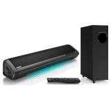 Saiyin Sound Bars for TV with Subwoofer, 2.1 Deep Bass Small Soundbar Monitor Speaker Home Theater Surround System PC Gaming Bluetooth/AUX/Optical Connection, Wall Mountable 17-inch Retail $59.99