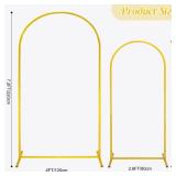 Gold Metal Arch Backdrop Stand 2 Set 7.2FT, 6FT Wedding Arch Stand Arched Door Frame for Birthday Party Baby Shower Ceremony Indoor Outdoor Celebration Decor (7.2FT, 6FT) Retail $61.23