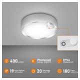 TOOWELL Motion Sensor Ceiling Light Battery Operated Indoor/Outdoor LED Ceiling Lights for Closet Hallway Pantry Laundry Stairs Garage Bathroom Shower Porch Shed Wall 400LM Motion Activated Light Reta