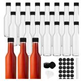 Liengoron 24PCS Hot Sauce Bottles 5OZ Empty Wine Bottles with Plastic Screw Caps Dripper Insert Retail $37.49