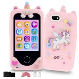 KAKTIN Kids Phone for Girls,Christmas Birthday Gifts for 3 4 5 6 7 8 Years Old Girls,Touchscreen Learning Toys for Girls Age 3-11 with Dual Camera Retail $43.74