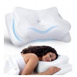 No More Aches Neck Pillow for Pain Relief, Adjustable Cervical Pillow for Neck Support with Armrest, Odorless Ergonomic Contour Memory Foam Pillows,Orthopedic Bed Pillow for Side Back Stomach Sleeping