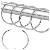 Shower Curtain Hooks Rings,24 Pcs Rustproof Metal Shower Hooks for Shower Curtain,Glide Smoothly Round Shower Rings for Curtain,Shower Curtain Rings for Bathroom Shower Rod,Snap Joint Design (Silver)