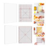 6Pcs/Set 4.75x6/6.5x8.5inch Multi-Use Non-Slip Sticky Mats Fit in Stamp Positioning Tool Set,Photopolymer Grip Mat with Printed Guides in Placeholding stencil in place Crafts Scrapbooking fixed Mat.