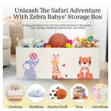 Zebra Baby Toy Storage Organizer for Kids, Toddlers 40" x 13.5" x 16.5" - Large Toy Chest, Toybox for Living Room - Collapsible Toy Box for Boys, Girls - Boxes, Bins, Organizers for Toys, Extra Big