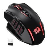 Redragon M913 Impact Elite Wireless Gaming Mouse, 16000 DPI Wired/Wireless RGB Mouse with 16 Programmable Buttons, 45 Hr Battery and Pro Optical Sensor, 12 Side Buttons MMO Mous