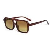 VANLINKER Retro 70s Square Aviator Sunglasses for Women Men Vintage Trendy Rectangle Sun Glasses VL9816,Brown