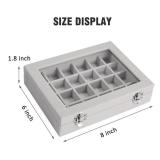 Vicoter Velvet Jewelry Box 24 Grid Jewelry Ring Display Organiser Box Tray Holder Earrings Storage Case for Girls Wife Mom Women