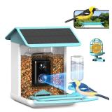 BROAIMX Smart Bird Feeder with Camera, Free AI Forever for 11,000+ Bird Species, 64G TF Card & 1080P HD, Solar-Powered Wireless Outdoor Bird Feeder, App Alerts & Two-Way Audio for Garden Bird Watching