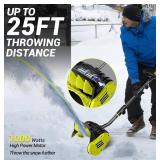 40V Brushless Cordless Snow Shovel, 13-Inch Electric Snow Blower with 4.0Ah Batteries & Charger, Battery-Powered Snow Removal with 25FT Throw Distance for Patio, Deck, Driveway *Retail $249