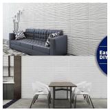 Art3dwallpanels Ceiling Tiles 24 x 24 for Interior Wall DÃ©cor, 12 Pack Drop Ceiling Tile 3D Wall Panel Fire Rated Waterproof Premium PVC, No Sag and Breakage Wall Panels Cover 48.Sq.Ft. White