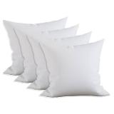 4-Pack Pillow Insert Poly-Cotton Shell Siliconized Fiber Filling, 24 x 24, White 4 Count