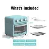 Air Fryer Toaster Oven Combo, Retro Convection Oven Countertop,12L Small Toaster Oven, 4-slices or 6" Pizza,Bake,Toast,Broil, Air Fry, 1500W Rapid Heating Mini Toaster Oven, Non-Stick, Blue *Retail $1