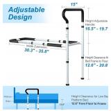 KingPavonini Bed Rails for Elderly Adults Safety - Adjustable Bed Cane with Non-Slip Ergonomic Handle and Storage Pocket, Stable Bed Assist Rails for Seniors Hold up to 300 Lbs, Tool-Free Assembly