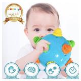 VANLINNY NEW Bumble Ball for Babies,Crawling Sensory Toys for Toddlers,Baby Music Shake Preschool,Dancing Interactive Sounds Infants Toy,Bouncing Learning Ball,Ideal Gift for Boys Girls(Blue)