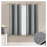 XTMYI Short Curtains for Bathroom Window,48 Inch Length Waterproof Blinds for Shower Window,2 Panels,Light Grey