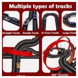 30 FT Electric Slot Car Race Tracks Sets Toys for Ages 8-13 - Dual Race Track with 4 High-Speed Slot Cars (1:43), 2 Hand Controllers, Christmas, Birthday Gift Toys for Ages 8-13 - Retail: $122.3