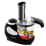 OVENTE Electric Mini Food Processor and Vegetable Chopper for Slicing, Shredding, Mincing and Puree with 1.5 Cup Capacity, Easy to Clean Transparent Bowl, Lid and Attachments, Black PF1007B