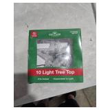 Kurt Adler 10-Light 8-Point Star Christmas Treetop, 8-Inch, Clear