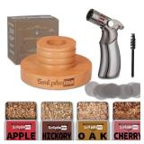 Cocktail Smoker Kit with Torch, Old Fashioned Smoker Kit for Bourbon Whiskey Drink, Smoker Infuser Kit with 4 Flavors Wood Chips, Birthday for Husband, Men, Dad (No Butane)