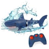 Terra by Battat  Remote Control Shark  Bath & Pool Shark Toy  Gift for Boys&Girls 6 Years +  Rechargeable Water Toys  Electronic Great White  Multidirectional Swimming