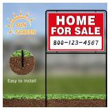 Home For Sale Sign with Stakes, Double Sided Signs, For Sale By Owner Signs for Real Estate, Yard Sign for Home House Real Estate,(3 Pack)