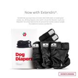 Pet Parents® Washable Dog Diapers (3pack) + Extendrs® of Durable Doggie Diapers, Premium Dog Diapers Female & Male (X-Small, Black)