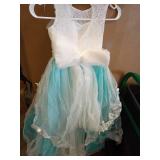 Flower Girl Dress Kids Lace Beaded Pageant Ball Gowns (Size 6, B Teal) Retail $69.99