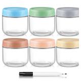 DRKIO 10 Oz Overnight Oats Containers with Lids - 6 Pack Glass Storage Jars with Airtight Lids Wide Mouth Mason Food Jars Great for Meal Prep Salad Chia Pudding Snacks Yogurt Sugar Spice Cereal Retail