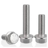 VGBUY M8-1.25 x 25mm Flanged Hex Head Bolts,304 Stainless Steel 18-8,Fully Threaded,Silver External Flange Hex Drive Screws,Pump,Fix Car,DIY Project(23Pcs) Retail $9.99