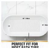 HITSLAM Non Slip Bathtub Mat 40 x 16 Inch, Extra Long Bath Mat for Tub, Soft PVC Loofah Shower Floor Mat with Drain, Quick Drying Bathroom Tub Mat for Wet Area, Without Suction Cup, White Retail $22.4