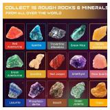 PIBEX Gemstone Dig Kit, Dig up 15 Rocks & Minerals from Earth Moon Mars, Solar System Planets Geology Science Set, Space Rock Mining Toys for Kids, STEM Gift for Boys & Girls Age 6-8-12