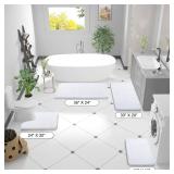 OLANLY Bathroom Rugs 70x24, Extra Soft Absorbent Chenille Bath Rugs, Rubber Backing Quick Dry, Machine Washable Bath Mats for Bathroom Floor, Tub and Shower, Home Decor Accessories, White