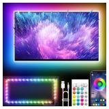 KANTUTOE LED Lights for TV, 16.4ft TV LED Lights for 45-75 Inch, RGB TV Lights Backlight Behind, Music Sync Bluetooth APP and TV LED Strip Lights USB Powered for Bedroom/Gaming