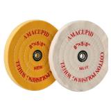 Amacupid Cotton Buffing Wheel Kit 8 inch. for Bench Grinding Wheel Polishing Machines. Polishes Jewelry, Glass, Tools and More. 5/8 inch Arbor