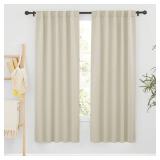 RYB HOME Curtains for Living Room - Blackout Curtains Sunlight Block Privacy for Dining Bedroom Bay Window Shades, W 42 x L 72, Beige, 1 Pair