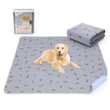 Pee Pads for Dogs Washable,34x52 Reusable Puppy Pads, Absorbent Whelping Pads with Bone Print, Non-Slip Waterproof Pet Training Pads for Couch, Crate, Potty Training