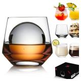 JBHO Premium Whiskey Glasses for Men- Set of 6-12 Oz Scotch Glasses - Old Fashioned Non-Lead Crystal Glass - Gift-Box Idea for Scotch Lovers/Glassware for Bourbon/Rum glasses/Bar Cocktail Glasses