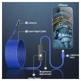 Dual Lens Borescope,1380P Endoscope Camera with Light, Sewer Camera, 8.0FT Semi-Rigid Cable1