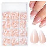 Lifextol 240pc Ombre Almond Press on Nail short Fake Nails Press ons Glue on Nails with Glue & Adhesive Tabs, Acrylic Nails Press on Nails Almond False Gel X Nail Tips Stick on Artificial Fingernails