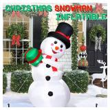 PAETAE Christmas Inflatables, 6FT Christmas Blow Up Snowman, Outdoor Inflatable Christmas Yard Decoration with Rotating LED Lights, Christmas Decor for Home,Holiday,Party,Garden