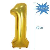 Tellpet Gold Number 1 Balloon, 40 Inch