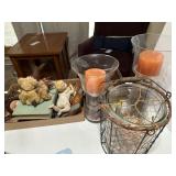Mirrors, candles, large metal bucket, more