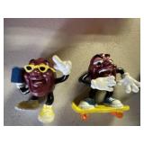 Box of California Raisin Figures w/ McDonalds Case