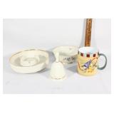 Four LENOX dishes,Bell,Ashtray,mug,bowl