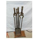 Antique Metal Fireplace Set