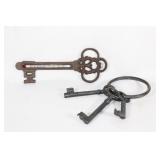 Cast Iron Key Thermometer and Large Keys